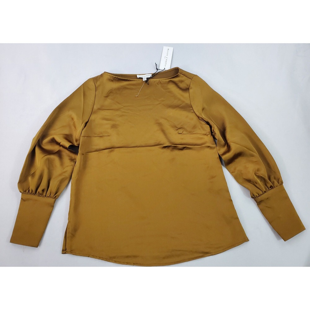 Maison d'Amelie Paris women blouse top shirt 1251868 polyester gold XS $78